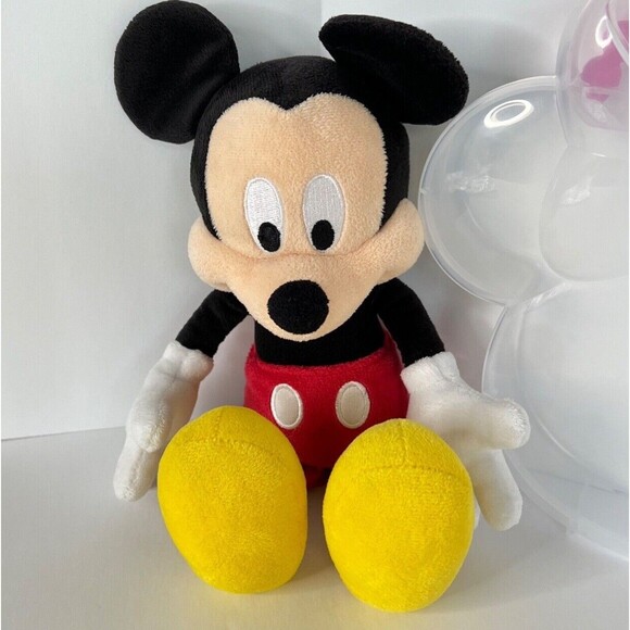 Disney  Mickey and Minnie Mouse Toy Plush Soft And Minnie Plastic Carry Case - Picture 3 of 14